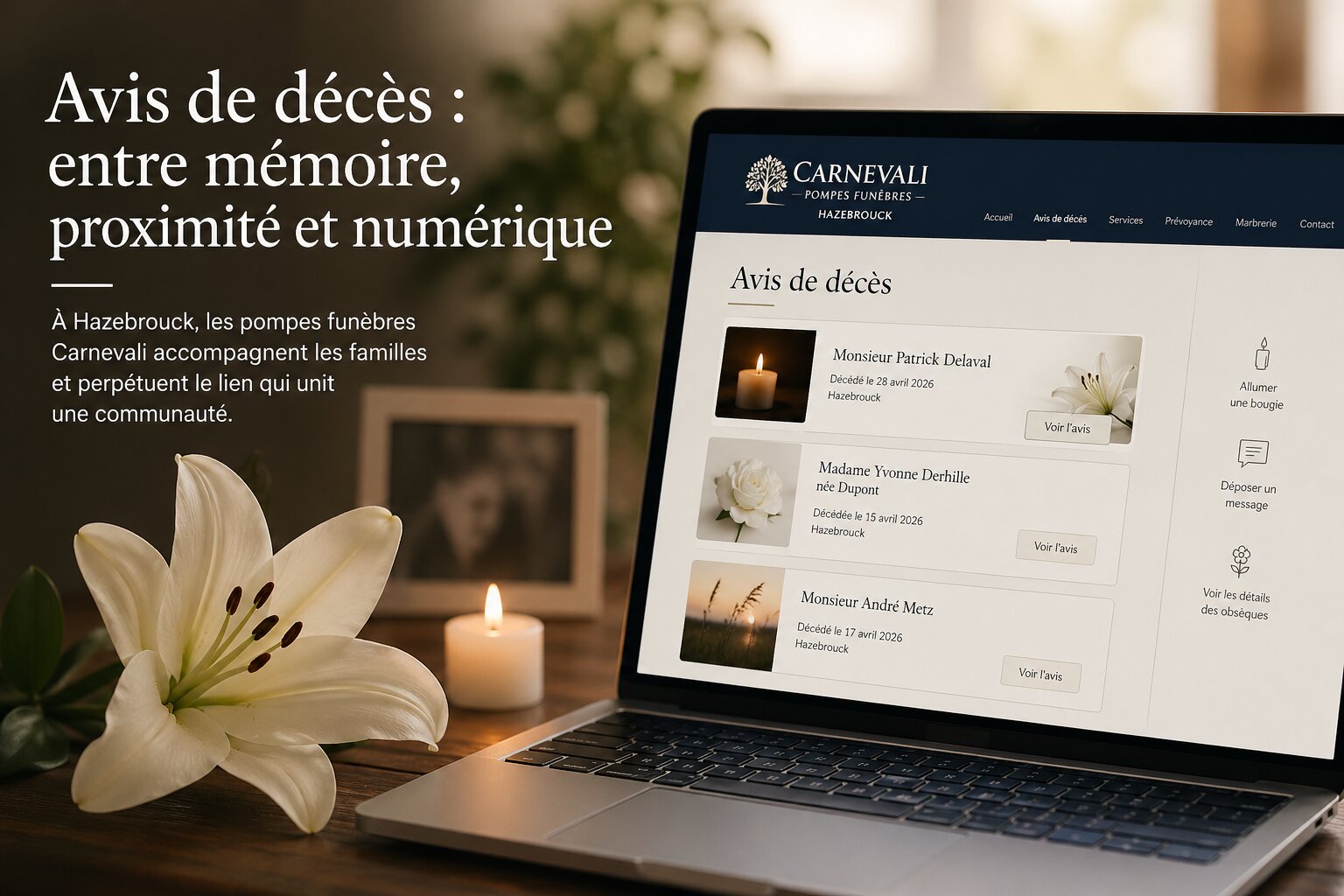 Pompes funèbres carnevali hazebrouck avis de décès